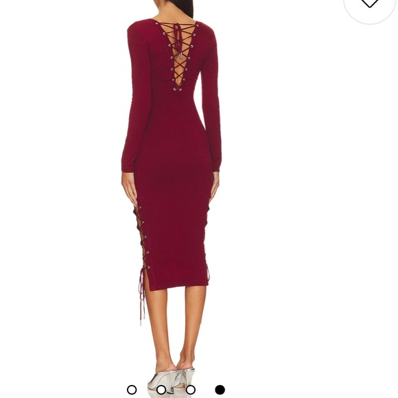 NWT-Lace Up Sides Midi Dress - Picture 3 of 8